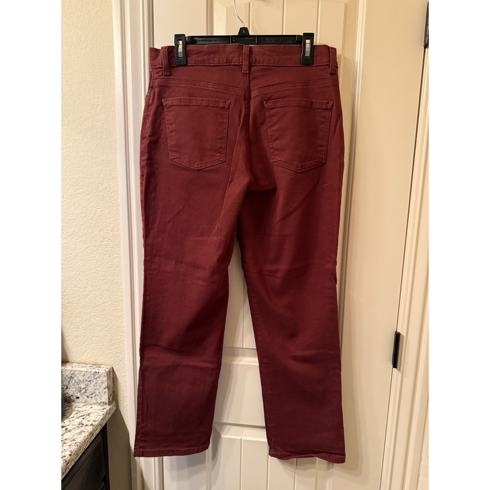Gloria Vanderbilt Amanda Jeans Womens 14 Short Maroon Burgundy Tapered High Rise - Picture 8 of 8